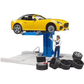  Žaislinis automobilis Bruder BWorld Car Service Center, 1:16, mėlyna sp./geltona sp.