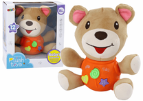 Edukacinis žaislas, meškutis Lean Toys Plush, 23 cm, ruda sp./oranžinė sp.