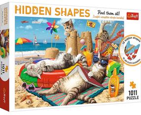 Puzle Trefl Hidden Shapes Cat's Holiday 10674, 48 cm x 63.8 cm, 1011 gab., daudzkrāsaina