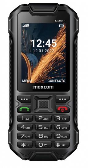 Telefons ar pogām Maxcom Strong MM918, melns krās.