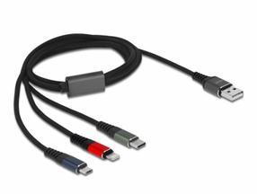 Kabelis Delock 3 In 1 87277 USB, 1 m, įvairių spalvų