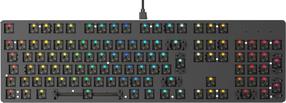 Prece ar bojātu iepakojumu. Vadu spēļu tastatūra Glorious GMMK Barebone, ISO, bez taustiņiem, melna krās.