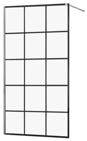 Dušo sienelė Mexen Kioto 800-110-101-01-77, 110 cm x 200 cm, juoda sp./chromo sp./grūdintas