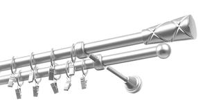 Karnīzes komplekts Olimp Genua, 400 cm, Ø 19 mm, matēta hroma цв.
