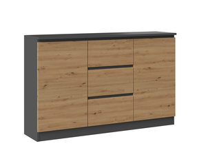 Komoda Akord Malwa 2D2S, antracito sp./ąžuolo sp., 75 cm x 30 cm x 120 cm