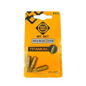 Atsuktuvų antgalių komplektas Forte Tools BT03-25PZ2T, PZ2, 25 mm