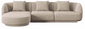 Kampinė sofa Cosmopolitan Design Tulum Eden 4, tamsaus smėlio spalva, kairinė, 156 x 255 cm x 70 cm