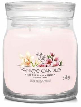 Свеча, ароматическая Yankee Candle Signature Pink Cherry & Vanilla, 35 - 50 час, 368 г, розовый цв.