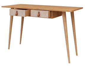 Rašomasis stalas Kalune Design Soomin, 120 cm x 60 cm, 74 cm, ąžuolo sp./balta sp.