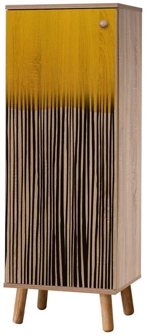 Batų spintelė Kalune Design Vegas S 931, ąžuolo sp./geltona sp., 38 cm x 50 cm x 135 cm