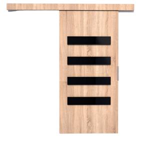 Durvis Forli, bīdāmām iekšdurvīm, 205 cm, melns krās./sonoma ozola krās.