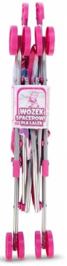 Leļļu ratiņi Artyk Stroller 122781, rozā krās.