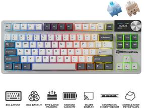 Беспроводная игровая клавиатура Royal Kludge S85 White Night, Английский (US), белый цв./серый цв.