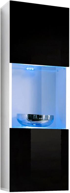 Vitrina ASM Fly 22, balta/juoda, 40 cm x 29 cm x 126 cm