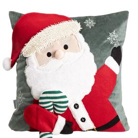 Kalėdinis dekoratyvinės pagalvėlės užvalkalas Homla Santaful, balta/juoda/raudona, 45 cm x 45 cm