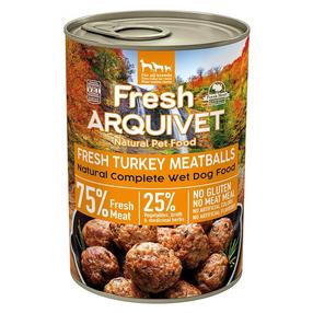 Šlapias šunų maistas Arquivet Fresh Turkey Meatballs with Broccoli and Pumpkin, kalakutiena, 0.4 kg