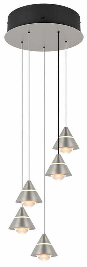 Šviestuvas lubų Trio Romeo, LED, 2300 - 4000 °K, 5 x 7 W, nikelio sp. / juoda sp.