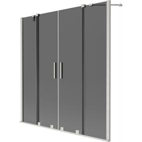 Dušo sienelė Mexen Velar Duo, 140 cm x 150 cm, grafito sp./matinio nikelio sp./grūdintas