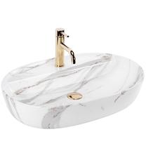 Vonios praustuvas Rea Aura 61, keramika, 61 cm x 41 cm x 13 cm, shiny aiax