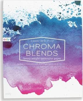 Akvarelės popierius Ooly Chroma Blends, -, 350 g/m², balta sp., 25 cm x 20 cm, 15 lapų vnt.
