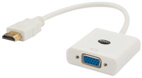 Адаптер Savio Video Cable Adapter CL-27B HDMI, VGA, 0.5 м, белый цв.