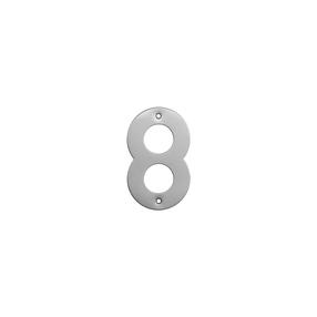 Durvju numurs "8" Haushalt SS-8, 14.4 cm x 9 cm, nerūsējošais tērauds, nerūsējošā tērauda krās.