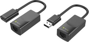 Удлинитель Techly USB1.1 Extension Over RJ45 60m 103199 USB male/RJ-45 female, USB female/RJ-45 female, черный цв.