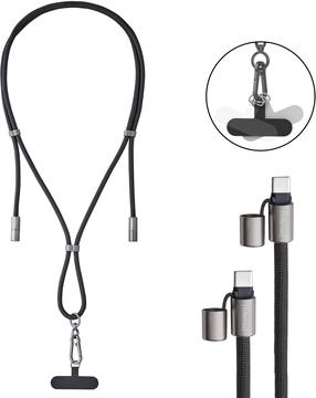 Vads Intenso Lanyard 7991000, 2 x USB Type C, 165 cm, melna krās., 60 W