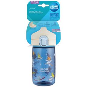 Bērnu pudelīte Canpol Babies Junior 56/624, 400 ml, 2. g., plastmasa, zila krās.