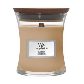 Svece, aromātiskā WoodWick Mini Cashmere, 20 - 30 h, 85 g, brūna krās.