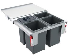 Atliekų rūšiavimo sistema Franke Garbo 60-4, 2 x 8L, 2 x 12L l, pilka sp.