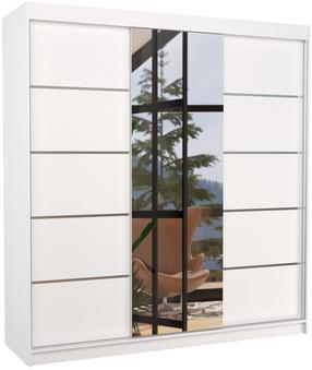 Spinta ADRK Bergen SW-BER-W-200+A672, balta sp., 200 cm x 58 cm x 215 cm, su veidrodžiu