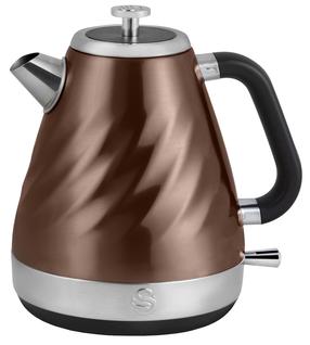 Elektriskā tējkanna Swan Twist, 1.6 l, brūna krās.