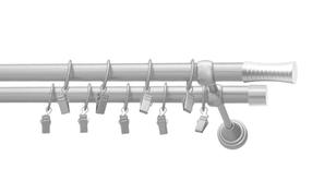 Karnīzes komplekts Karpol Olimp Walec, 400 cm, Ø 19 mm, matēta hroma цв.