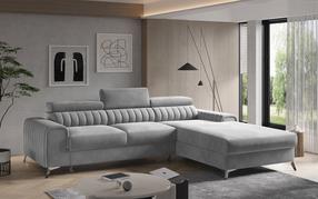 Kampinė sofa Grayson Nube 3, šviesiai pilka sp., dešininė, 205 x 278 cm x 92 cm