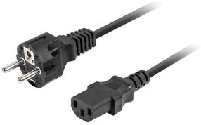Кабель Lanberg Power Cord 10A CA-C13C-15CC-0018-BK Schuko Male, IEC320 C13 Female, 1.8 м, черный цв.