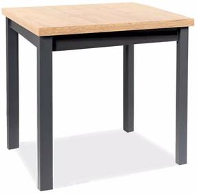 Valgomojo stalas Adam, juoda sp./rusva sp., 80 cm x 80 cm x 75 cm