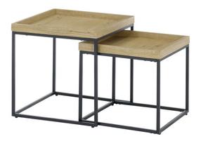 Kavos staliukų komplektas MC Akcent Ubeda, ruda sp., 45 - 50 cm, 2 vnt.