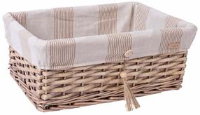 Krepšelis Home4you Willi Stripe 61064, medvilnė/gluosnis, 43 cm x 30 cm, rusva sp.