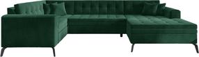 Kampinė sofa Montez Loco 35, tamsiai žalia sp., dešininė, 180 x 340 cm x 93 cm