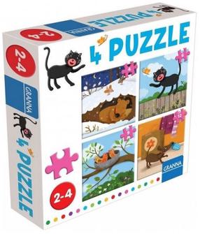 Puzle 4in1 Granna 4 Puzzle 04069, 19 cm x 19 cm, 31 gab., daudzkrāsaina