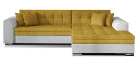 Kampinė sofa Sorento Omega 68, Soft 17, geltona sp., dešininė, 195 x 295 cm x 80 cm