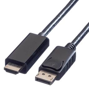 Kabelis Value 4K 11.99.5785 Displayport Male (vyriška), HDMI Male (vyriška), 1 m, juoda sp.