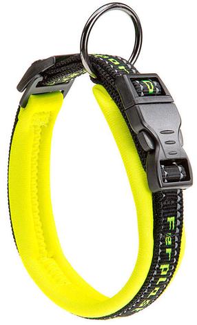 Kaelarihm koertele Ferplast Sport Dog C, must v./kollane v., 250 - 350 mm x 15 mm, 15/35
