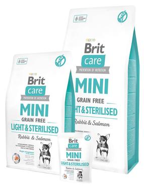 Kuiv koeratoit Brit Mini Light For Sterilized Rabbit & Salmon, kalaliha, 7 kg