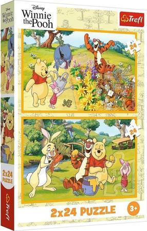 Dėlionė 2in1 Trefl Winnie The Pooh Day In The Garden 34436, 18 cm x 27.5 cm, 48 vnt., įvairių spalvų