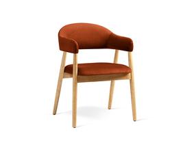 Kėdžių rinkinys Cosmopolitan Design Adra Velvet, matinė, buko sp./oranžinė sp., 59 cm x 56 cm x 77 cm, 2 vnt.
