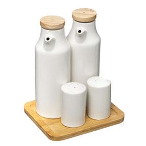 Indų komplektas 5five Simply Smart 179613, 310 ml, Ø 6.5 cm, balta sp./medžio sp., porcelianas/bambukas