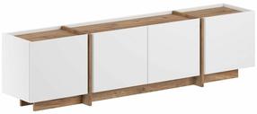 Телевизионный шкаф Nordure Lowen, белый цв./pine, 35 см x 180 см x 46.2 см