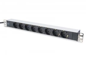 Pagarinātājs Digitus 19 DN-95401, 2 m, 8 ligzdas, melna krās.